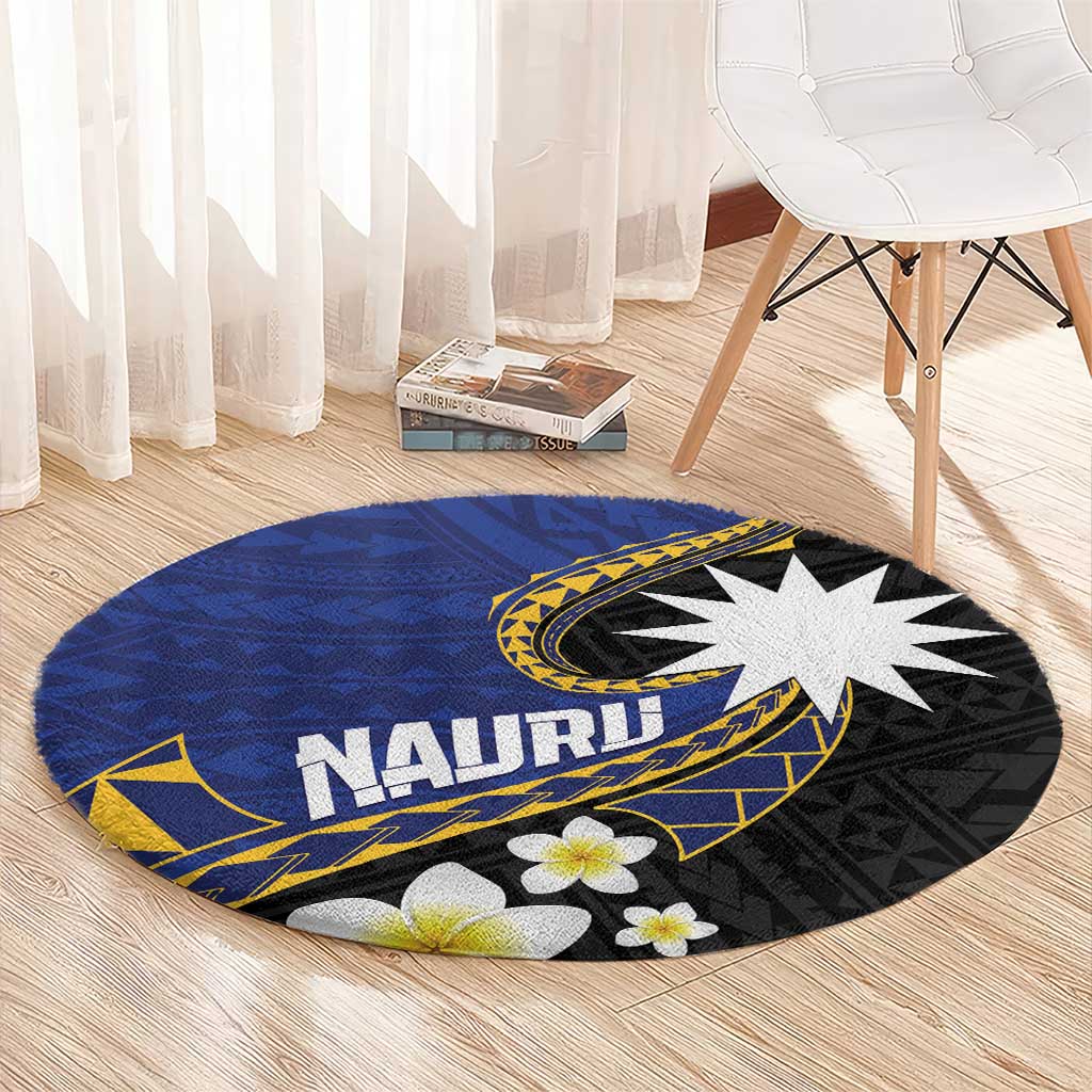 Nauru Round Carpet Naoero Proud Plumeria LT01 - Polynesian Pride