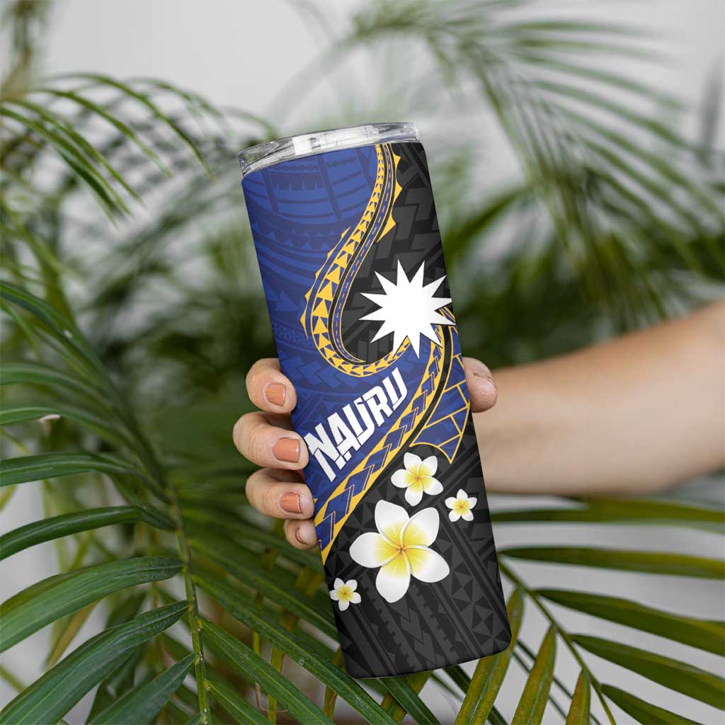 Personalised Nauru Skinny Tumbler Naoero Proud Plumeria LT01 - Polynesian Pride