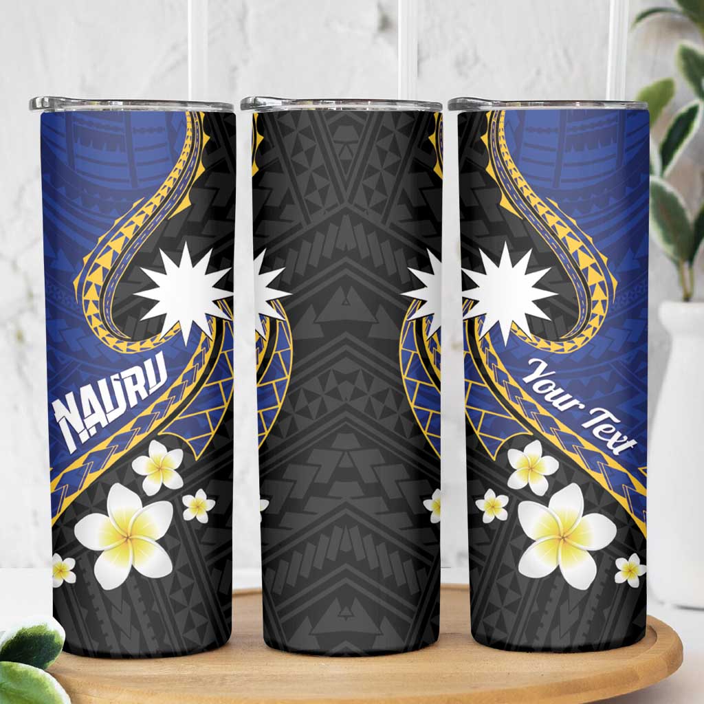 Personalised Nauru Skinny Tumbler Naoero Proud Plumeria LT01 - Polynesian Pride