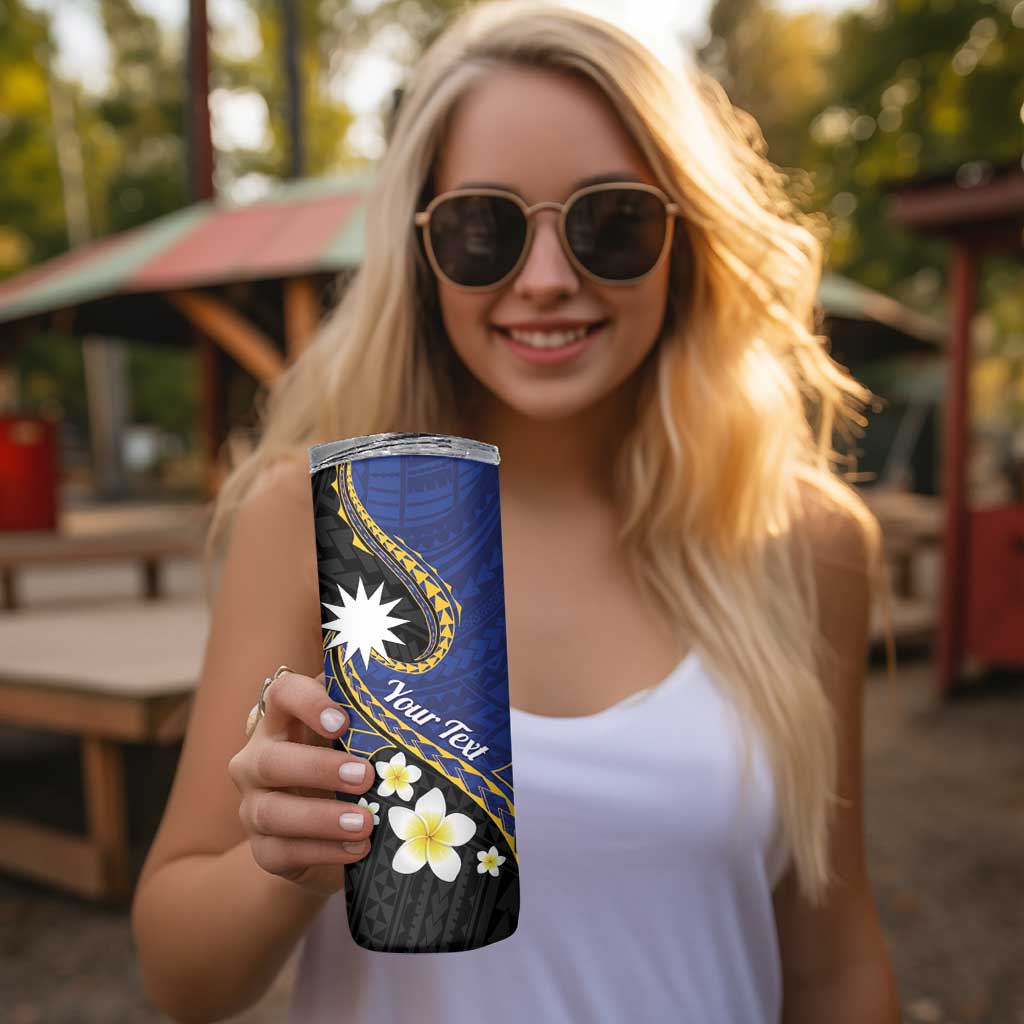 Personalised Nauru Skinny Tumbler Naoero Proud Plumeria LT01 - Polynesian Pride