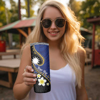 Personalised Nauru Skinny Tumbler Naoero Proud Plumeria LT01 - Polynesian Pride