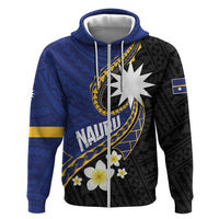 Personalised Nauru Zip Hoodie Naoero Proud Plumeria