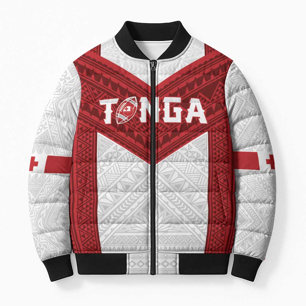 Tonga Rugby Custom Bomber Puffer Jacket Tonga Sea Eagles Go Champions LT01 Unisex Red - Polynesian Pride