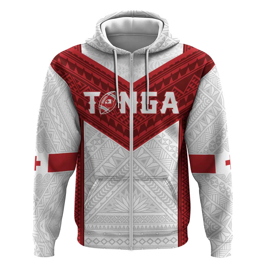 Tonga Rugby Custom Hoodie Tonga Sea Eagles Go Champions LT01 Zip Hoodie Red - Polynesian Pride