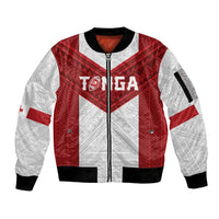 Tonga Rugby Custom Sleeve Zip Bomber Jacket Tonga Sea Eagles Go Champions LT01 Unisex Red - Polynesian Pride