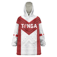 Tonga Rugby Custom Wearable Blanket Hoodie Tonga Sea Eagles Go Champions LT01 One Size Red - Polynesian Pride