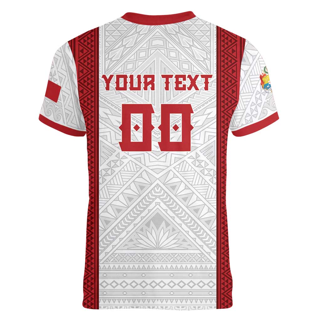 Tonga Rugby Custom Women V-Neck T-Shirt Tonga Sea Eagles Go Champions LT01 - Polynesian Pride