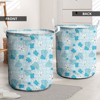 Hawaii Anthurium Tiare Pikake Lei Laundry Basket UliUli Lauhala Art Pattern LT01 - Polynesian Pride