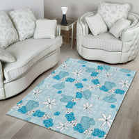 Hawaii Anthurium Tiare Pikake Lei Area Rug UliUli Lauhala Art Pattern