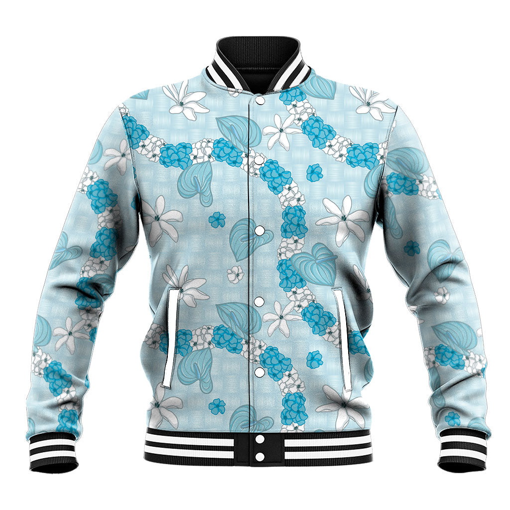 Hawaii Anthurium Tiare Pikake Lei Baseball Jacket UliUli Lauhala Art Pattern