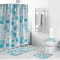 Hawaii Anthurium Tiare Pikake Lei Bathroom Set UliUli Lauhala Art Pattern
