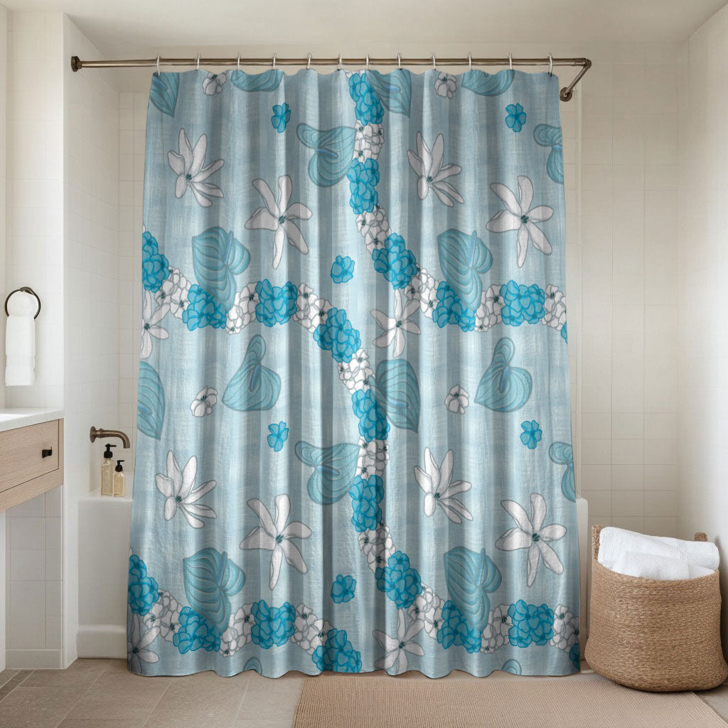 Hawaii Anthurium Tiare Pikake Lei Bathroom Set UliUli Lauhala Art Pattern