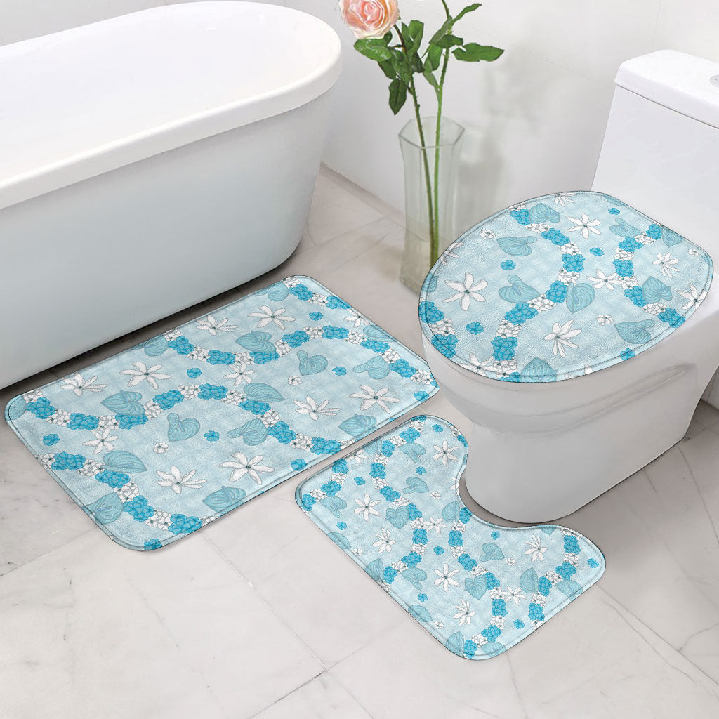Hawaii Anthurium Tiare Pikake Lei Bathroom Set UliUli Lauhala Art Pattern