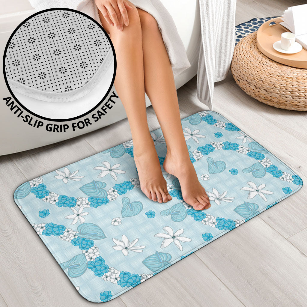 Hawaii Anthurium Tiare Pikake Lei Bathroom Set UliUli Lauhala Art Pattern
