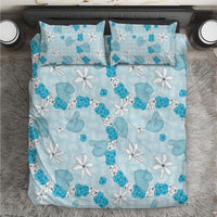 Hawaii Anthurium Tiare Pikake Lei Bedding Set UliUli Lauhala Art Pattern