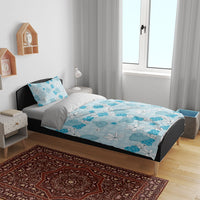 Hawaii Anthurium Tiare Pikake Lei Bedding Set UliUli Lauhala Art Pattern