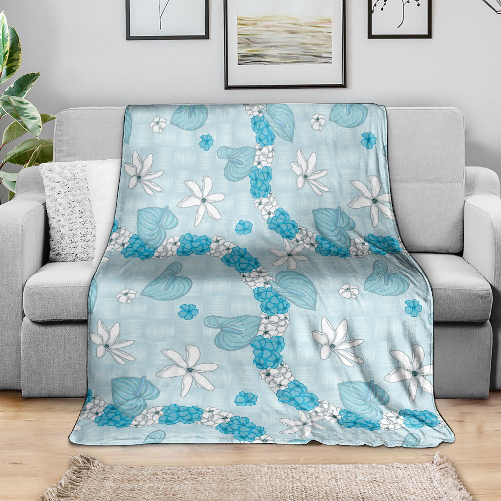 Hawaii Anthurium Tiare Pikake Lei Blanket UliUli Lauhala Art Pattern