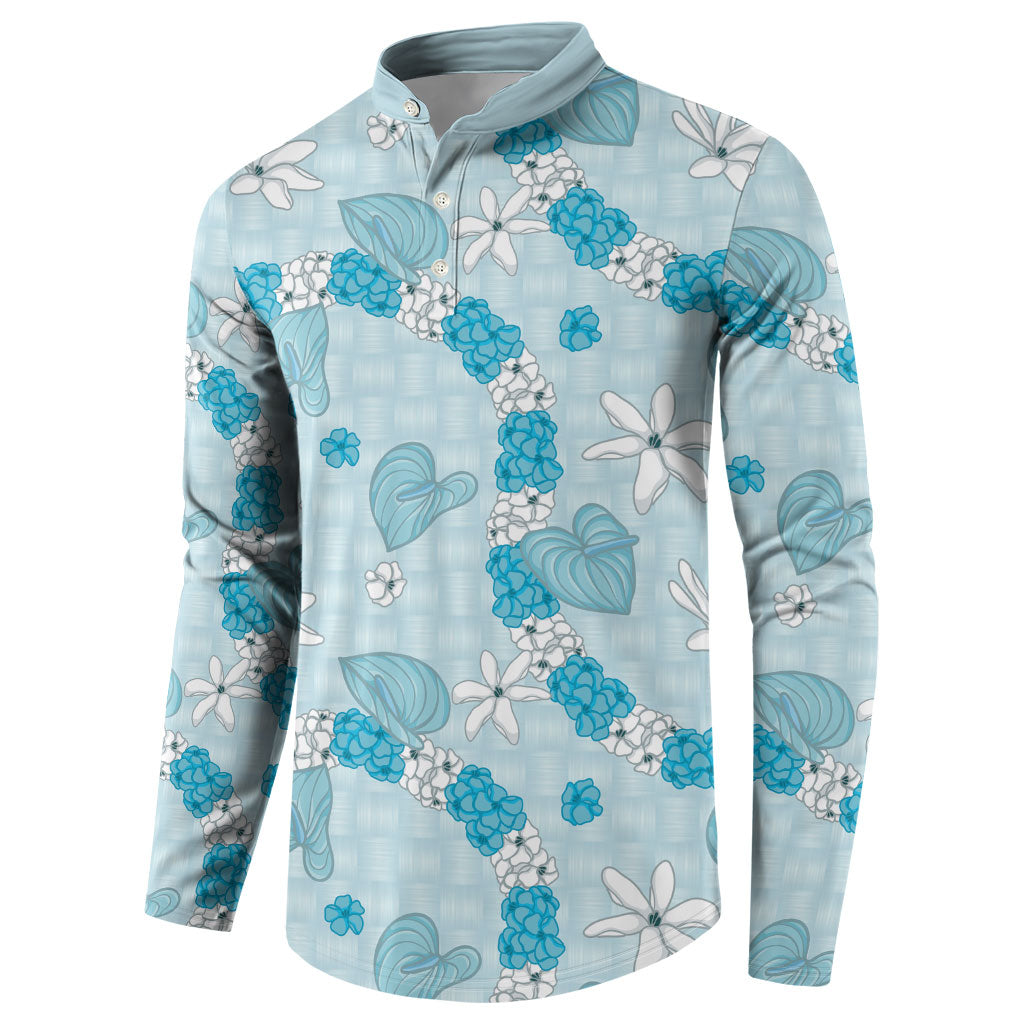 Hawaii Anthurium Tiare Pikake Lei Button Sweatshirt UliUli Lauhala Art Pattern