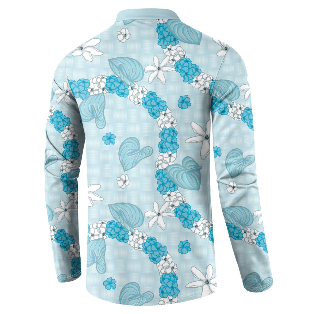 Hawaii Anthurium Tiare Pikake Lei Button Sweatshirt UliUli Lauhala Art Pattern