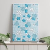 Hawaii Anthurium Tiare Pikake Lei Canvas Wall Art UliUli Lauhala Art Pattern
