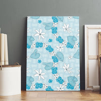 Hawaii Anthurium Tiare Pikake Lei Canvas Wall Art UliUli Lauhala Art Pattern