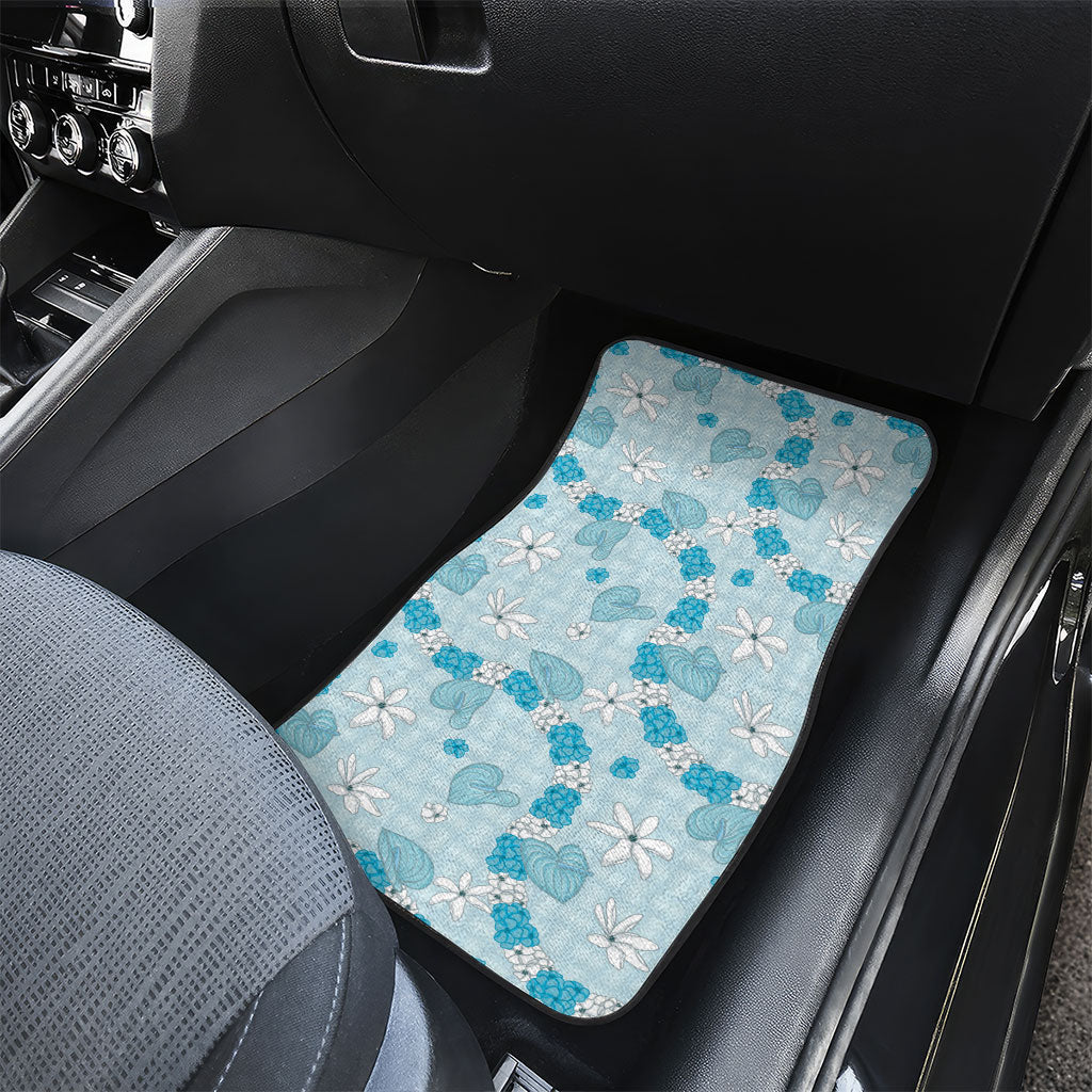 Hawaii Anthurium Tiare Pikake Lei Car Mats UliUli Lauhala Art Pattern LT01 - Polynesian Pride
