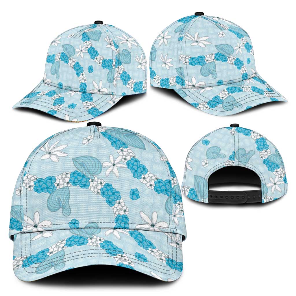 Hawaii Anthurium Tiare Pikake Lei Classic Cap UliUli Lauhala Art Pattern