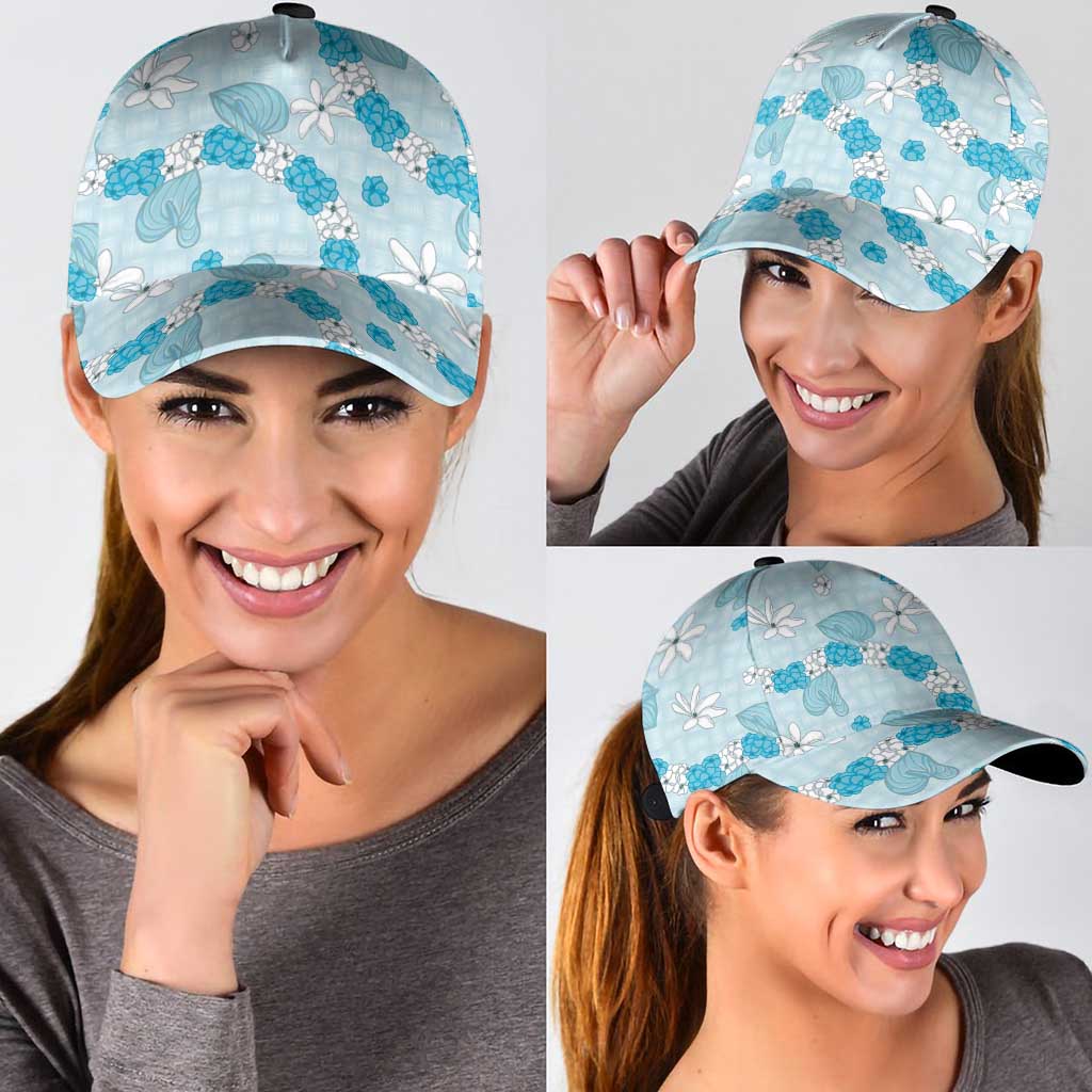 Hawaii Anthurium Tiare Pikake Lei Classic Cap UliUli Lauhala Art Pattern