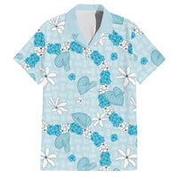 Hawaii Anthurium Tiare Pikake Lei Family Matching Off The Shoulder Long Sleeve Dress and Hawaiian Shirt UliUli Lauhala Art Pattern