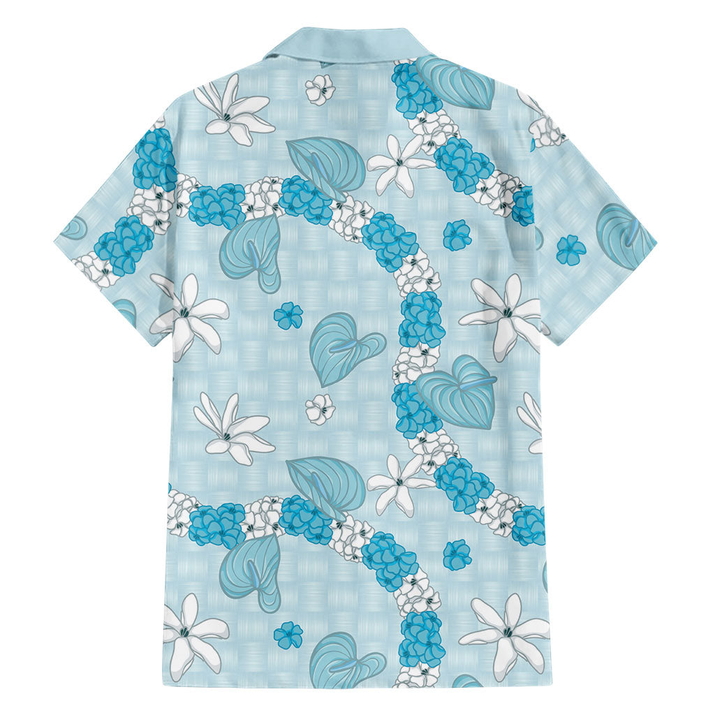 Hawaii Anthurium Tiare Pikake Lei Family Matching Off Shoulder Short Dress and Hawaiian Shirt UliUli Lauhala Art Pattern LT01 - Polynesian Pride