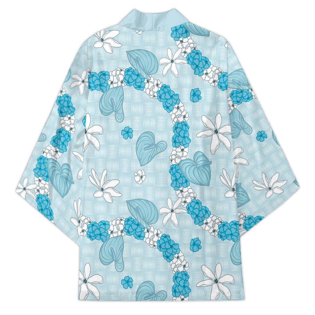 Hawaii Anthurium Tiare Pikake Lei Kimono UliUli Lauhala Art Pattern