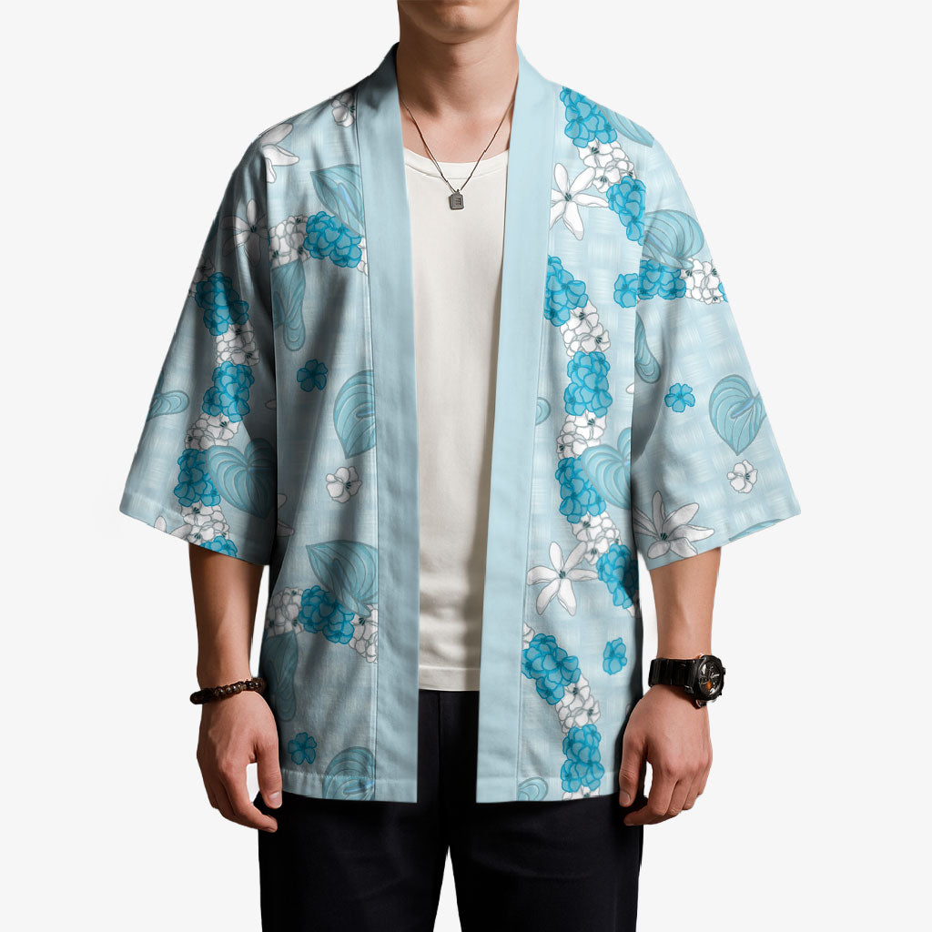 Hawaii Anthurium Tiare Pikake Lei Kimono UliUli Lauhala Art Pattern
