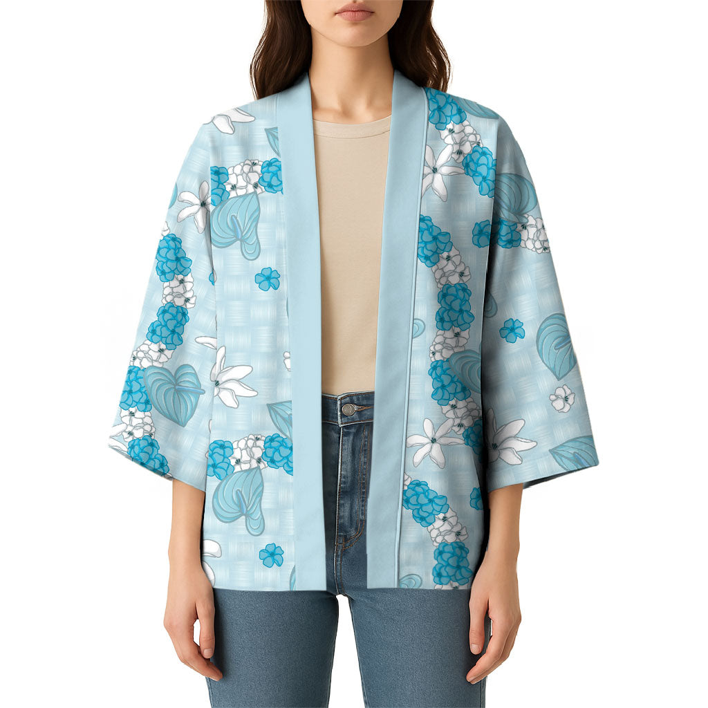 Hawaii Anthurium Tiare Pikake Lei Kimono UliUli Lauhala Art Pattern