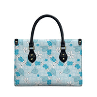 Hawaii Anthurium Tiare Pikake Lei Leather Bag UliUli Lauhala Art Pattern LT01 - Polynesian Pride