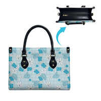 Hawaii Anthurium Tiare Pikake Lei Leather Bag UliUli Lauhala Art Pattern LT01 - Polynesian Pride