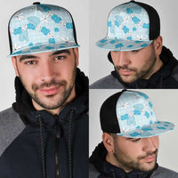 Hawaii Anthurium Tiare Pikake Lei Mesh Trucker Cap UliUli Lauhala Art Pattern