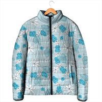 Hawaii Anthurium Tiare Pikake Lei Padded Jacket UliUli Lauhala Art Pattern LT01 - Polynesian Pride