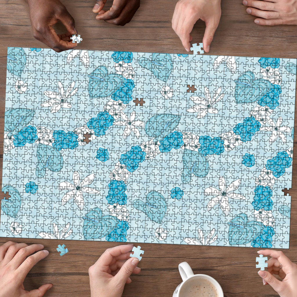Hawaii Anthurium Tiare Pikake Lei Puzzle UliUli Lauhala Art Pattern