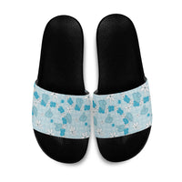 Hawaii Anthurium Tiare Pikake Lei Slide Sandals UliUli Lauhala Art Pattern