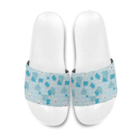 Hawaii Anthurium Tiare Pikake Lei Slide Sandals UliUli Lauhala Art Pattern