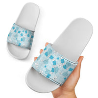 Hawaii Anthurium Tiare Pikake Lei Slide Sandals UliUli Lauhala Art Pattern