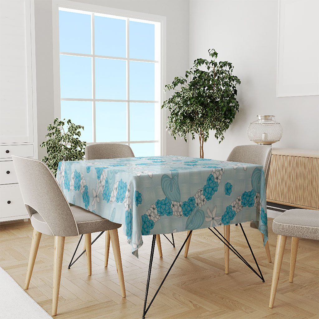 Hawaii Anthurium Tiare Pikake Lei Tablecloth UliUli Lauhala Art Pattern