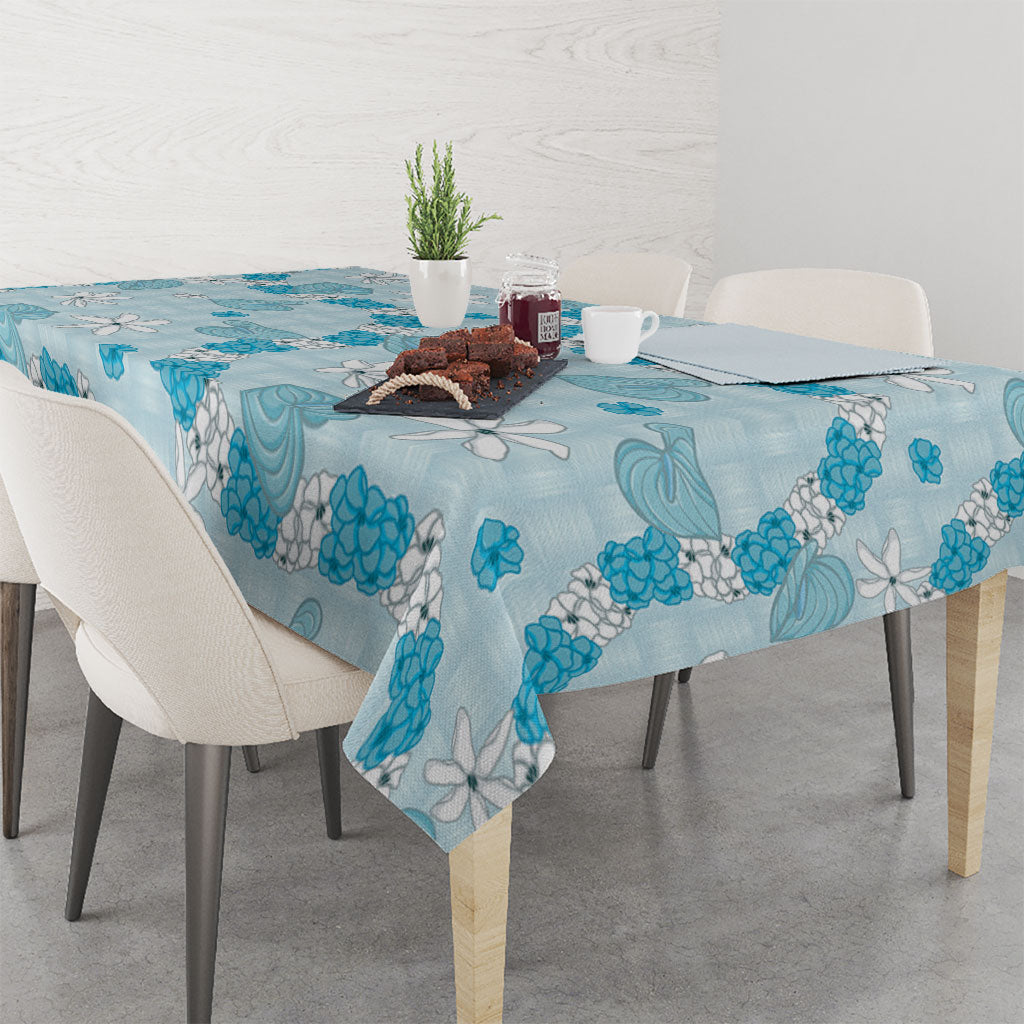 Hawaii Anthurium Tiare Pikake Lei Tablecloth UliUli Lauhala Art Pattern