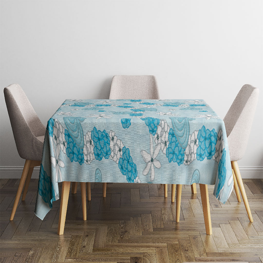 Hawaii Anthurium Tiare Pikake Lei Tablecloth UliUli Lauhala Art Pattern