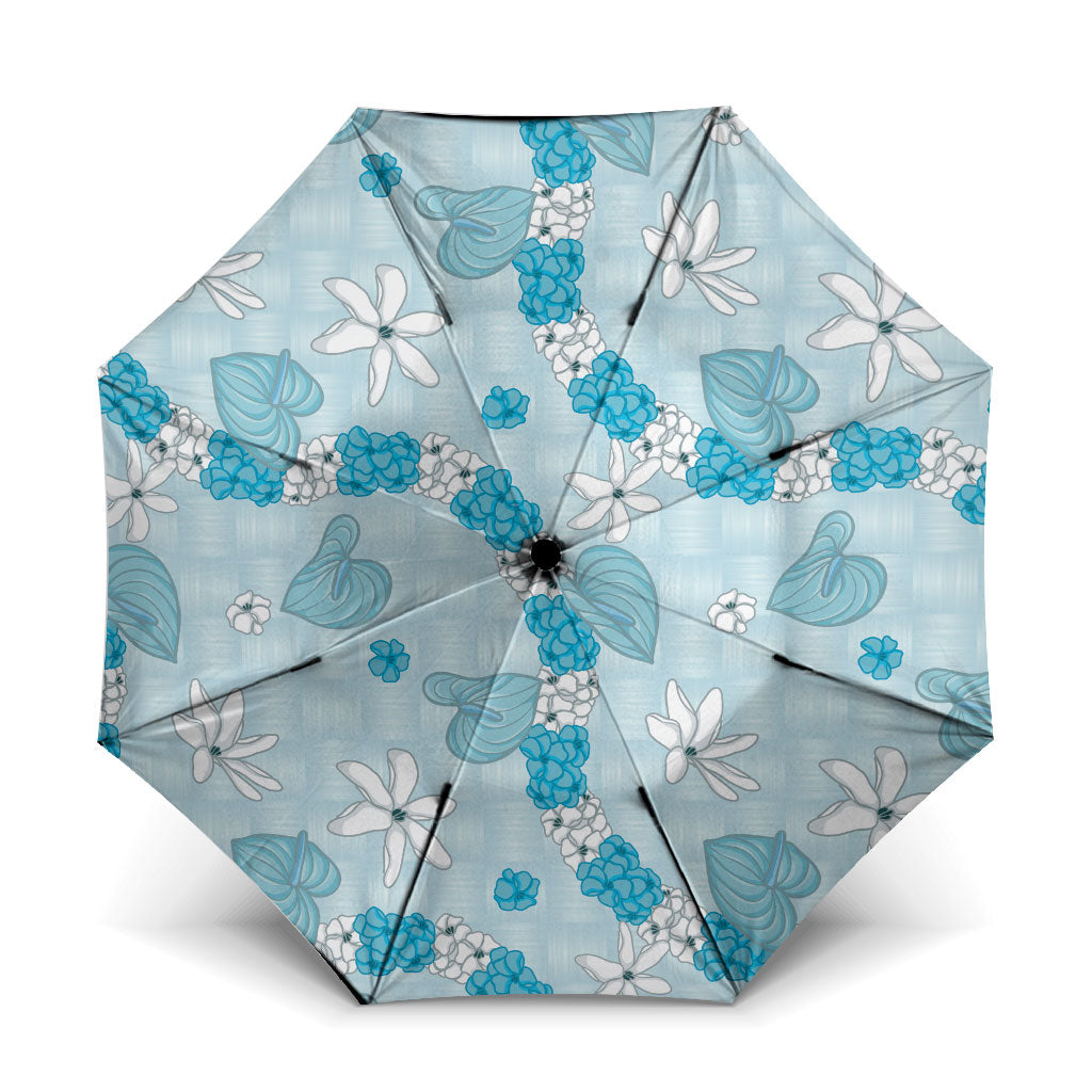 Hawaii Anthurium Tiare Pikake Lei Umbrella UliUli Lauhala Art Pattern