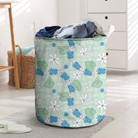 Hawaii Anthurium Tiare Pikake Lei Laundry Basket Omaomao Lauhala Art Pattern