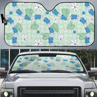 Hawaii Anthurium Tiare Pikake Lei Auto Sun Shade Omaomao Lauhala Art Pattern
