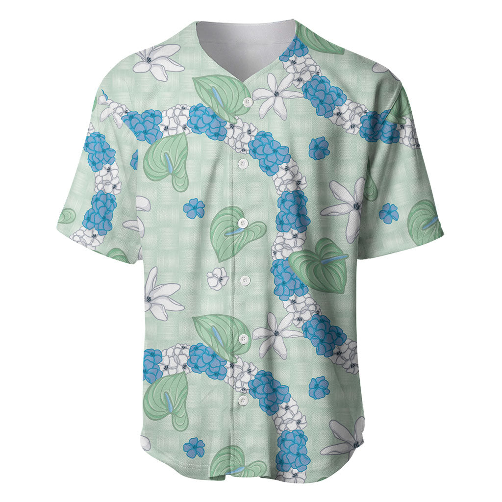Hawaii Anthurium Tiare Pikake Lei Baseball Jersey Omaomao Lauhala Art Pattern
