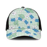Hawaii Anthurium Tiare Pikake Lei Baseball Net Cap Omaomao Lauhala Art Pattern