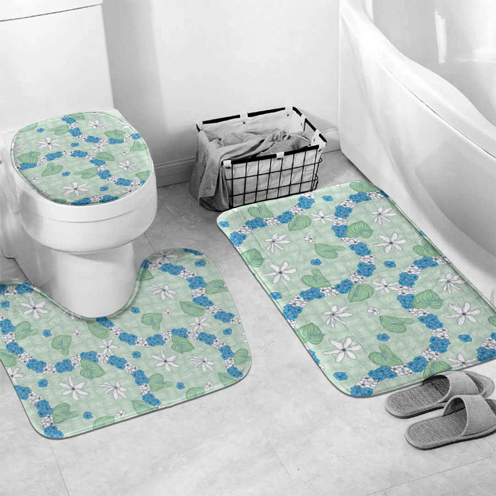 Hawaii Anthurium Tiare Pikake Lei Bathroom Set Omaomao Lauhala Art Pattern